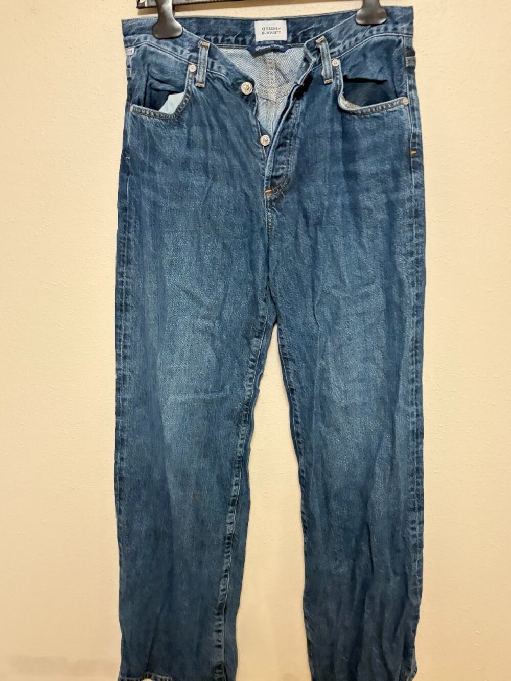 Citizens of Humanity Annina High Rise Wide Leg Jeans Westwood Blue Size 28